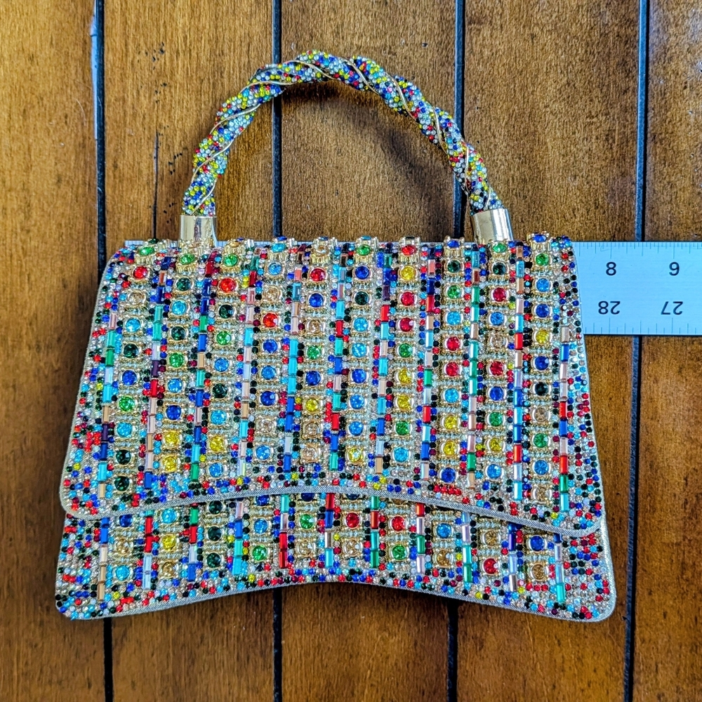 Elegant Multicolor Rhinestone Handbag - Picture 12 of 13